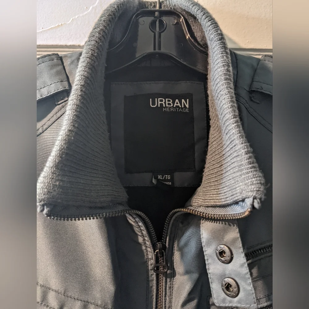 Urban Heritage Men's Military-Style Field Jacket in Charcoal Gray size:XL - Picture 2 of 3